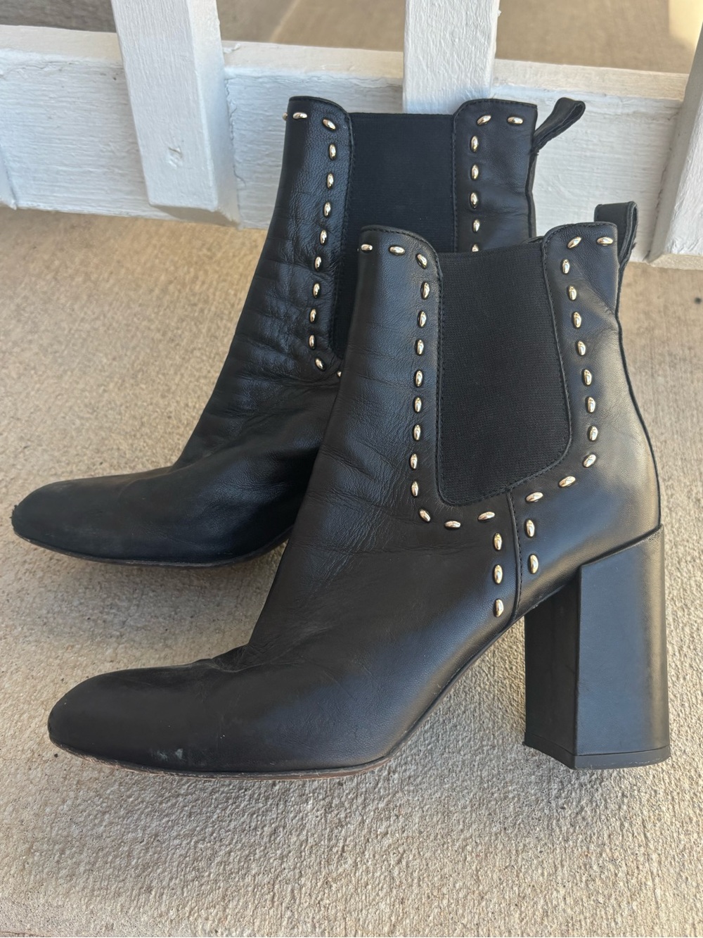 Discontinued AGL Studded Black Leather Boots EU 38.5 US 8.5 Luxury Italian